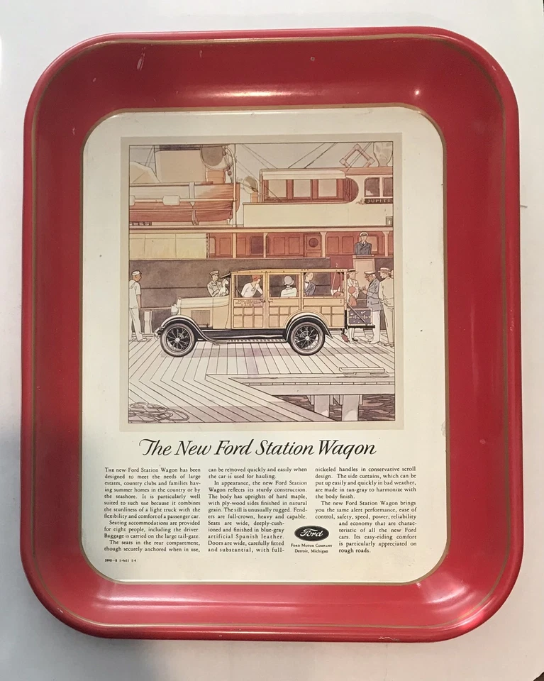 Ford Metal Tray The New Ford Station Wagon Advertising Tray Vintage - Image 1 of 4
