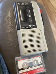 SONY Cassette Corder M-P4 Microcassette Voice Recorder mit extra Kassette NICHT GETESTET - Bild 1 von 7
