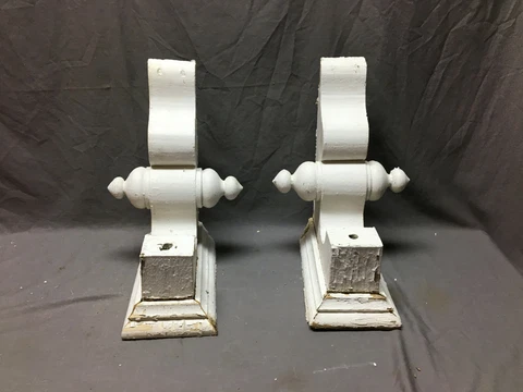 Pair Antique White Roof bracket Final Corbels Shabby Vintage Chic Old 714-20B Cover
