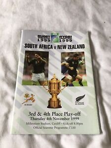 1999 SOUTH AFRICA V NEW ZEALAND WORLD CUP 3RD PLACE PLAY-OFF RUGBY PROGRAMME VGC