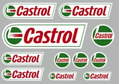 JAKEDESIGNS Adesivi/Decalcomanie Castrol - 11 Adesivi Stampati e Tagliati di Alta Qualità