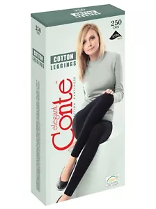 CONTE Street Fashion | bequeme schwarze Leggings Damen Baumwolle - Bild 1 von 3
