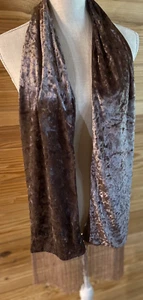 Bufanda de terciopelo con flecos talla única Arianna By Howards para mujer nueva con etiquetas - Imagen 1 de 3