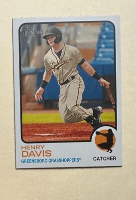 2022 Topps Heritage Minors Image Variations #201 Henry Davis SSP RC #X2495 - Image 1 of 2
