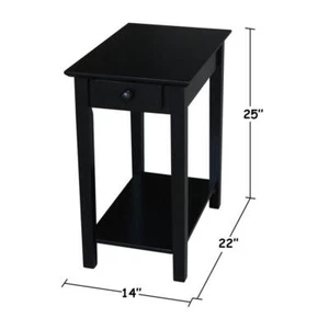 International Concepts End Table 25" H X 22" L, Rectangle Solid Wood In Black - Picture 1 of 9