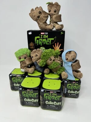 Disney Marvel Cutie Cuffs “I Am Groot” Bracelet Complete Set Of 6 & Display Box - Image 1 of 4