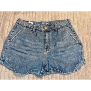 American Eagle Damengröße 6 Mom Shorts hoher Bund blau Denim Jeans mit Bündchen - Bild 1 von 8