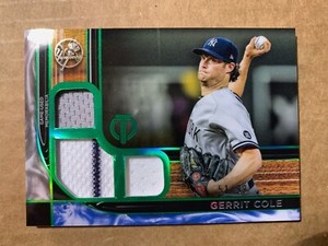 GERRIT COLE #TTR-GC TRIPLE RELIC GREEN PARALLEL /99 2022 Topps Tribute 