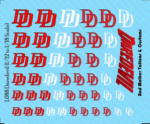 Daredevil Waterslide Decals for 1/12 to 1/18 scale action figures Cover