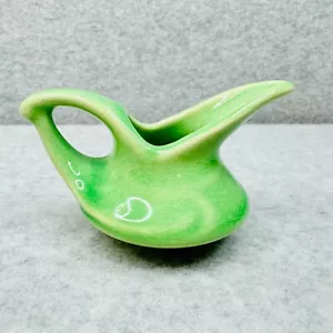Miniature Syrup Pitcher Lime Green Aladdin Style Shape Vintage Ceramic Mini - Picture 1 of 11