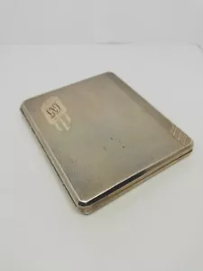ART DECO CIGARETTE CASE STERLING SILVER & GEORGE V Birmingham 1934 100 grams - Picture 1 of 7