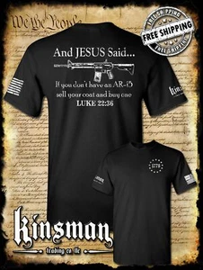 And JESUS Said AR-15 2-Sided T-Shirt - Luke 22 36 - Picture 1 of 6