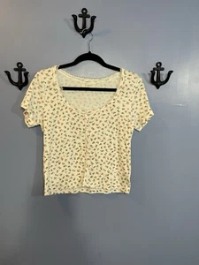 No Comment NY LA weißes geblümtes Top Größe XL - Bild 1 von 5