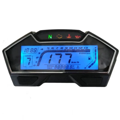 LCD Moto Velocímetro Velocidad Combustible Odómetro Tacómetro Foto 1 de 4