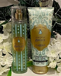 2 Pc Bath & Body Works Pear Crème Brûlée Fragrance Mist & Body Cream RARE Find - Picture 1 of 3