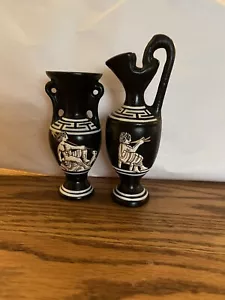 VTG, 2 Small GREEK Vase & Pitcher 5” & 4” In Height- Panellinios AGORA - Picture 1 of 11