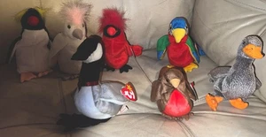 Ty Beanie Baby Vintage Birds Lot of 8, NEW, Original tags, Retired - Picture 1 of 8