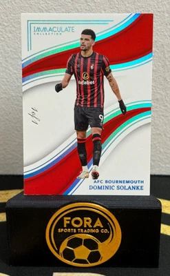 2023 Panini Immaculate PLATINUM 1 OF 1 Dominic Solanke AFC Bournemouth 1/1 - Image 1 of 3