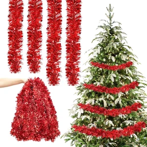 6 Stück Weihnachten Lametta Girlande, 2M Lametta Weihnachtsdeko Girlanden, Glitz - Bild 1 von 12