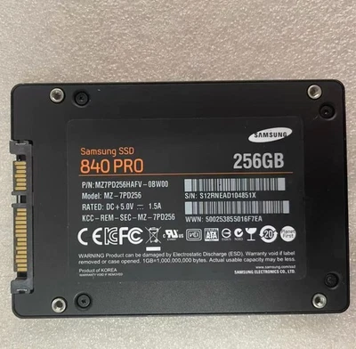 Samsung 256GB SSD 840 Pro 2.5 6Gbps MZ7PD256HAFV MZ-7PD256 Solid State Drive - Image 1 of 3