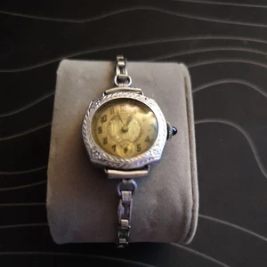 Vintage Art Deco Bulova 14K White Gold Filled 15 Jewel Ladies Watch - Runs - Picture 1 of 3