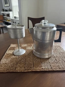 Vintage Comet Aluminum 14 Cup Camping Coffee Pot / Percolator 8" x 6" - Picture 1 of 18