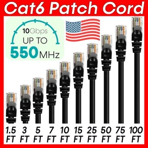 LOTE de cables de red módem de Internet RJ45 cable de conexión Ethernet CAT6 negro Cat6 - Imagen 1 de 15