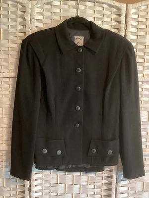 Vintage Zelda Black Jacket Women's short Button front Blazer sz 8 - Image 1 of 4