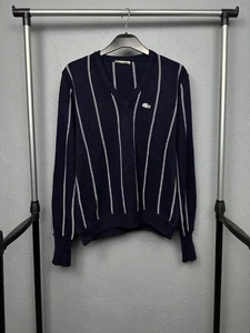 Lacoste 90s Vintage Mens V-Neck Knit Sweater Size M - Picture 1 of 5