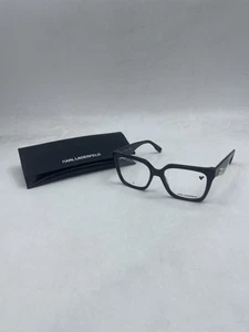 Karl Lagerfeld Women's Square Eyeglasses Black With Demo Lens - Picture 1 of 10