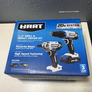 HART HPCK201B 20V 1/2 inch Drill & Impact Driver Combo Kit - New & Sealed - Picture 1 of 11
