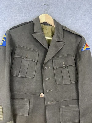 Vintage WW2 US Army Officer's Wool Dress jacket 7th army engineers patch - Image 1 of 4