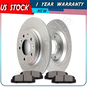 ROTORES DE FRENO TRASEROS Y PASTILLAS DE CERÁMICA PARA 2003 2004 2005 MAZDA 6 SÓLIDO, RANURADO - Imagen 1 de 9