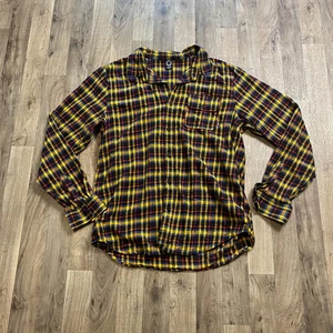 Neff Button Down Shirt Men's Large Plaid Long Sleeve Colorful - Picture 1 of 7
