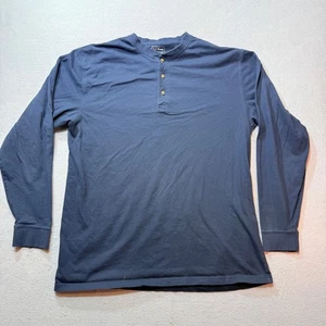 L.L.Bean Herren L Tall dunkelblaues Langarm Henley Hemd - Traditional Fit - Bild 1 von 7
