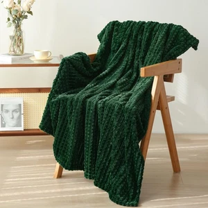 Flannel Fleece Throw Blanket Dark Green 60"×80",Super Soft Plush Cozy Blanket... - Picture 1 of 7