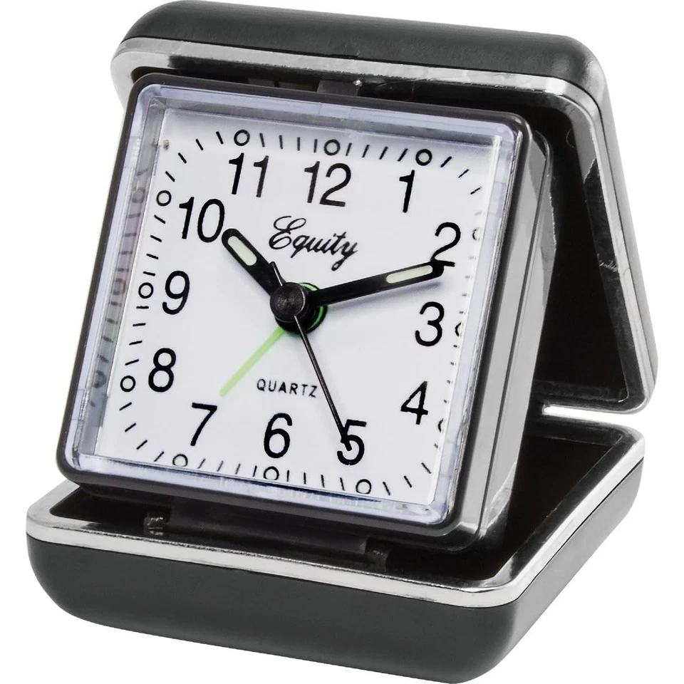 Equity by La Crosse Reloj Despertador de Viaje Analógico Plegable Cuarzo, Pack de 1, Negro Foto 1 de 1