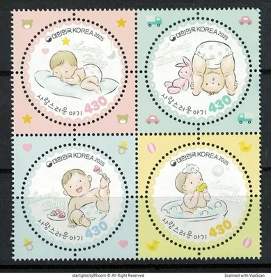 COREA DEL SUR 2025 ENCANTADOR BABY BLOCK COMP. JUEGO DE 4 SELLOS EN PERFECTO ... - Imagen 1 de 4