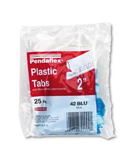 Esselte 42blu Plastic Hanging File Folder Tabs - 25 X Tab 5 Tab[s]/set