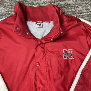 Vintage Red Oak NEBRASKA HUSKERS Fleece Lined Full Zip Jacket Mens Sz Large - Picture 1 of 8