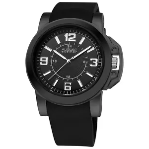 August Steiner Men's AS8057BK Quartz Sport Silicone Strap Watch $395 - Picture 1 of 1
