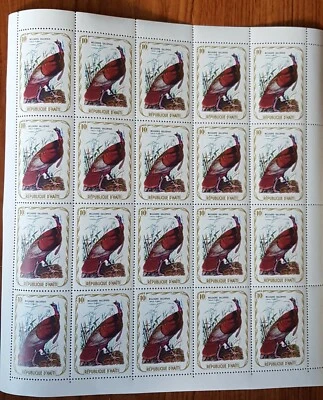 HAITI, 1975, 10 CENTIMES, AUDUBON BIRDS, WILD TURKEY, SHEET/20 - Image 1 of 2