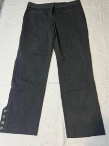 Women's Express Editor  Size 8R Gray Ankle Dress Pants Slacks w/Button Detail - Picture 1 of 8
