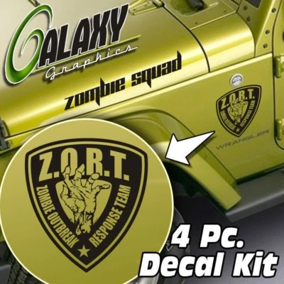 Side Hood Decal Kit for Jeep Wrangler- Zombie Outbreak Sticker TJ LJ JK - Image 1 of 4