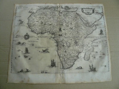 Nova descriptio Africae, anno 1646, Merian Matthaeus, copperengraving Afrik - Image 1 of 4