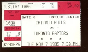 Nov 7 1995 NBA Ticket Stub Raptors at Chicago Bulls Michael Jordan 38 Points EXM - Picture 1 of 1