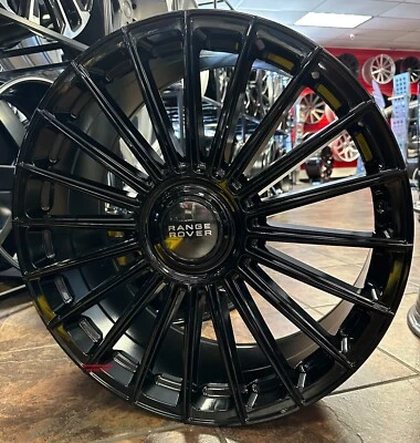 Ruedas negras brillantes de 22"" con neumáticos para tapas flotantes Range Rover Velar Evoque Foto 1 de 4