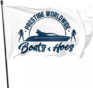 Prestige Worldwide Boats n' Hoes White Flag 3ft X 5ft - Foto 1 di 1