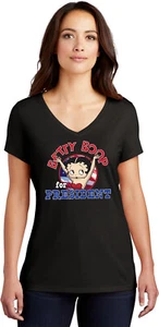 Betty Boop for President Womens Tri Blend V-neck T-Shirt - Picture 1 of 32