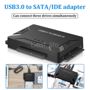 USB 3.0 zu IDE & SATA Konverter Externe Festplatte Adapter Kit 2,5"/3,5" Kabel - Bild 1 von 21
